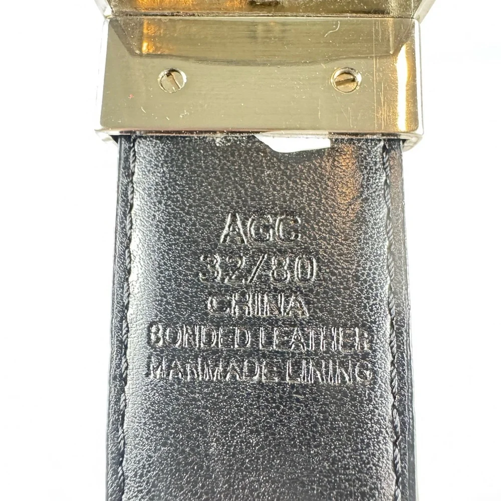 AG Adriano Goldschmied Leather Reversible Belt with Silver Buckle